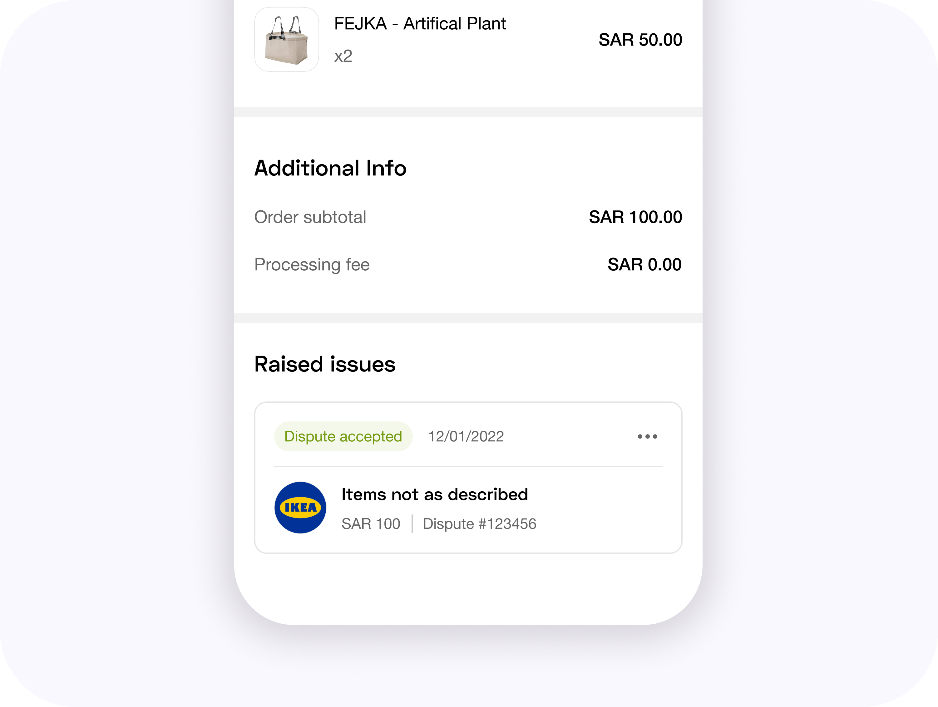Dispute status tracking