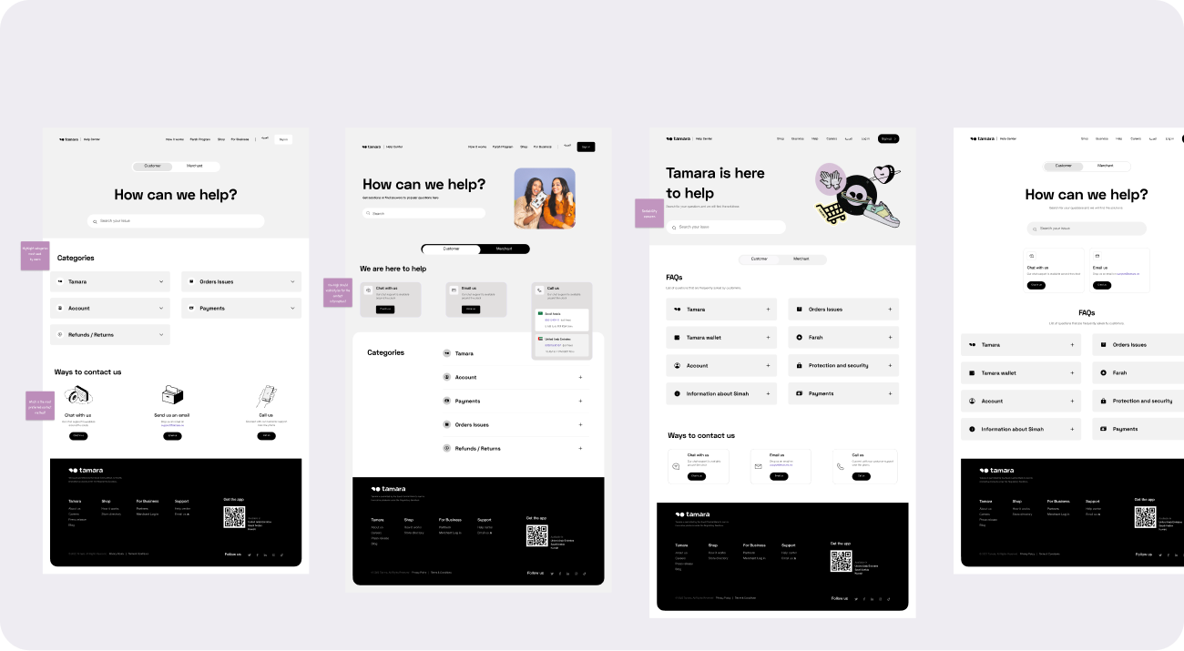 Ideation wireframes and explorations