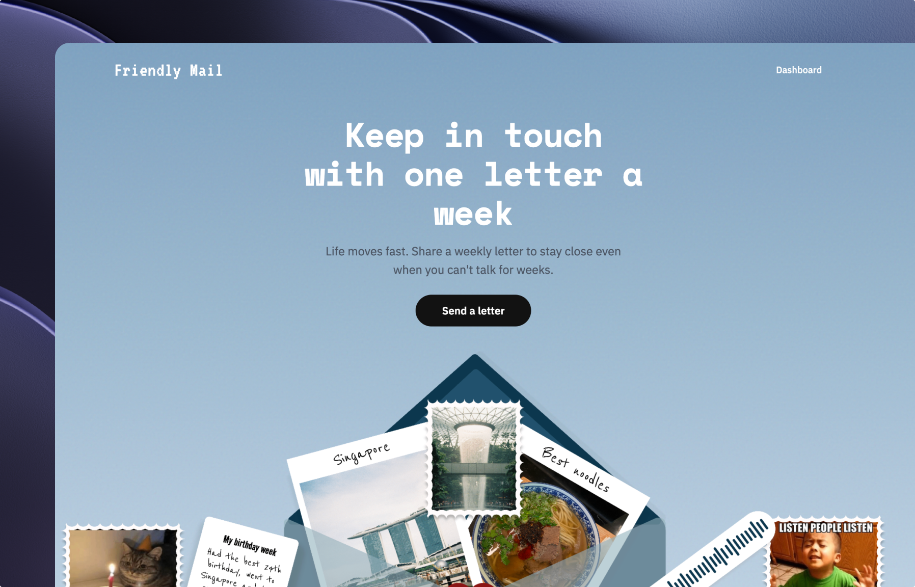 Friendly Mail — a mailing list to keep in touch with loved ones